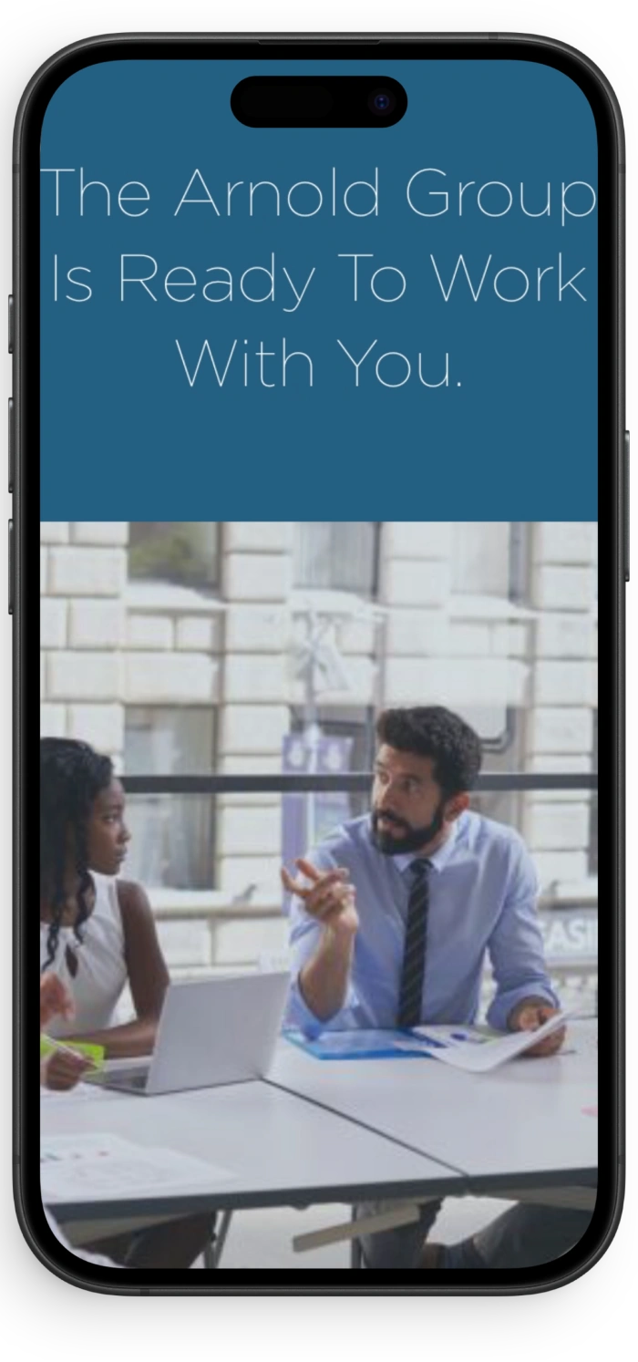 The Arnold Group Business Website mobile view 1