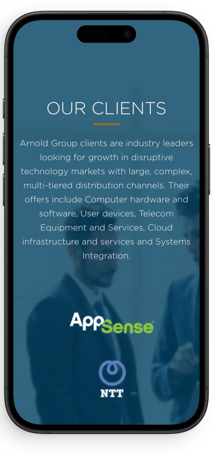 The Arnold Group Business Website mobile view 3