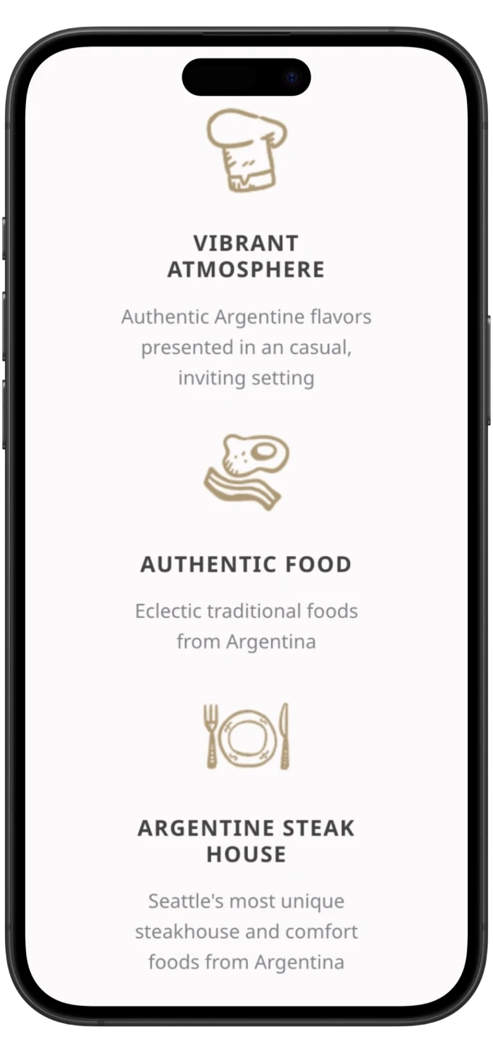 BOCA Restaurant mobile view 1