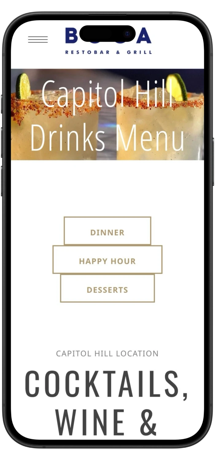 BOCA Restaurant mobile view 3