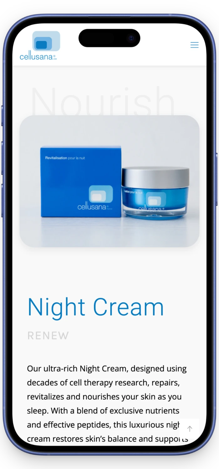 Cellusana Cosmetics Store mobile view 1