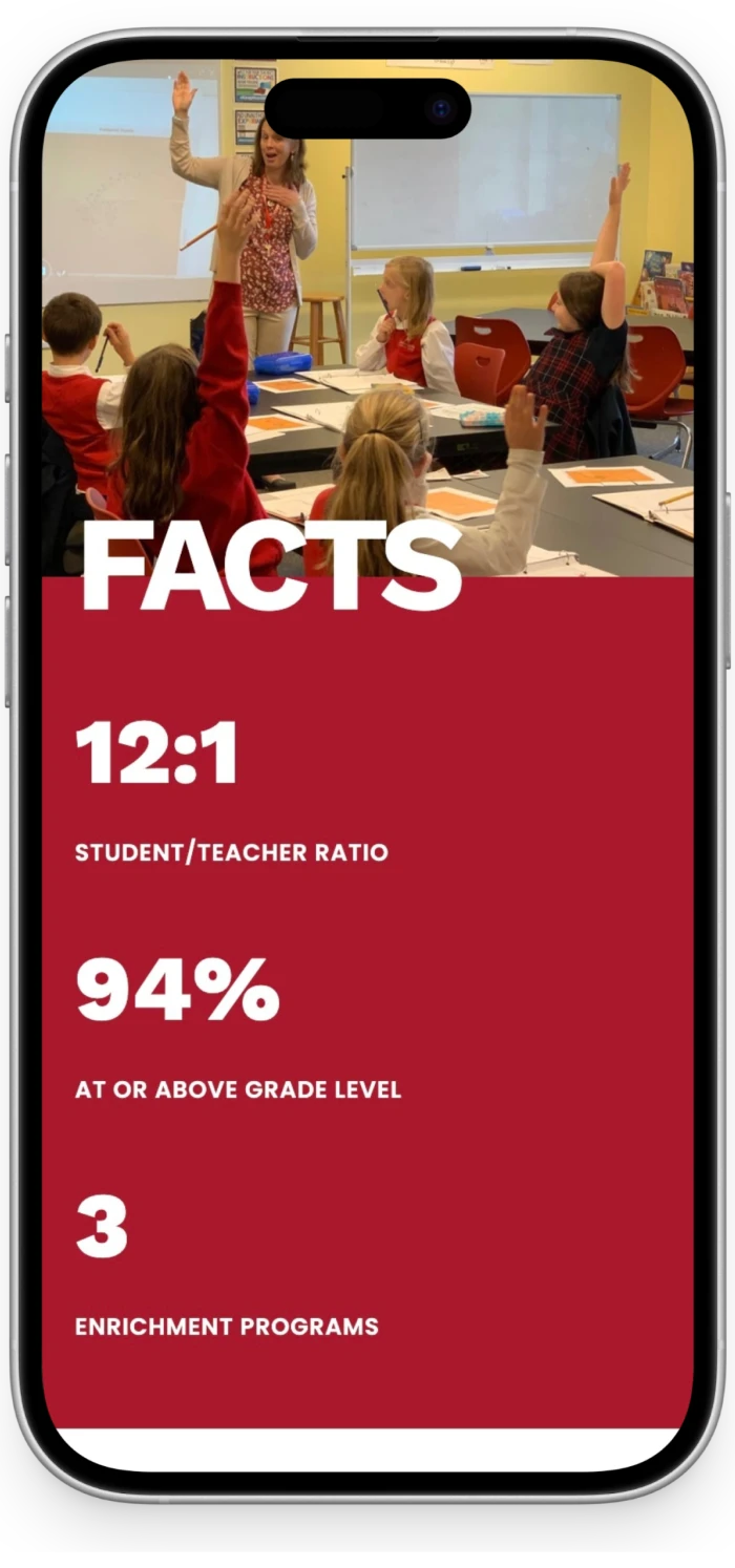 St Cecilia School & Church Website mobile view 3